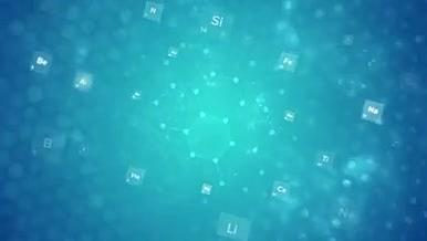 蓝色化学元素科技感动态模板视频的预览图